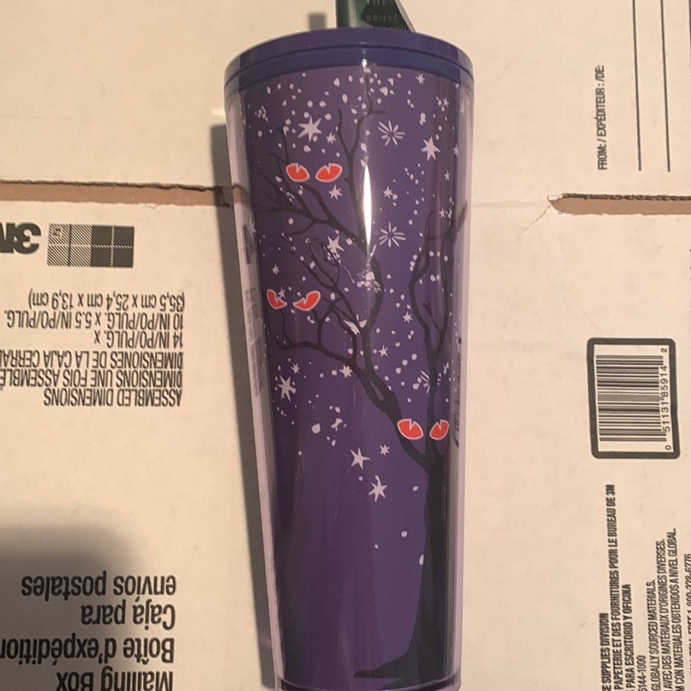 Starbucks Glow In The Dark Prey Eyes Spooky Forest Cold Cup Tumbler